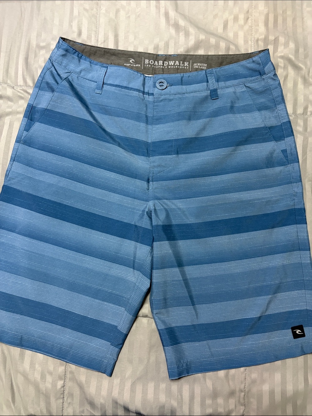 Rip Curl Blue Striped Boardwalk Hybrid Shorts